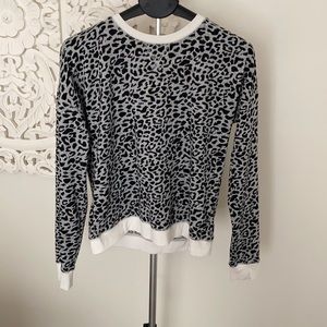 Long sleeve animal print sweater